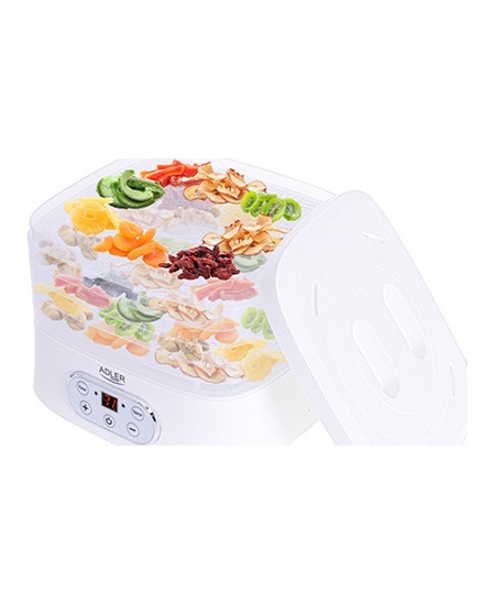 Adler | Food Dehydrator | AD 6658 | Power 230 W | Number of trays 5 | Temperature control | Integrated timer | White