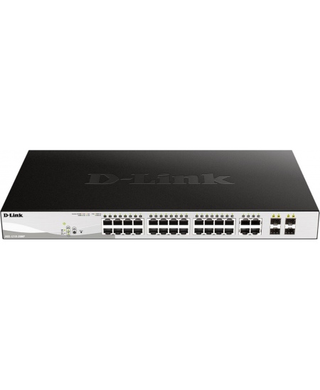 D-Link Switch DGS-1210-28MP Web Management, Rack mountable, 1 Gbps (RJ-45) ports quantity 24, SFP ports quantity 4, PoE/Poe+ por