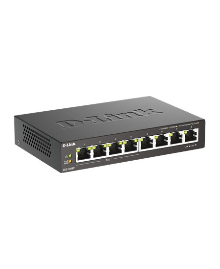 D-Link 8-Port Gigabit PoE Switch DGS-1008P Unmanaged, Desktop
