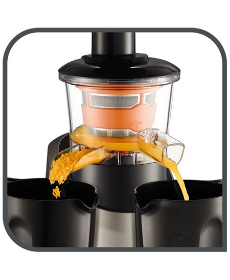 TEFAL | Slow Juicer | ZC255B38 | Type Electric | Silver/ black | 200 W | Extra large fruit input | Number of speeds 2 | 82 RPM