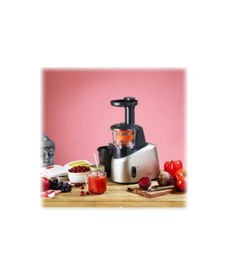 TEFAL | Slow Juicer | ZC255B38 | Type Electric | Silver/ black | 200 W | Extra large fruit input | Number of speeds 2 | 82 RPM