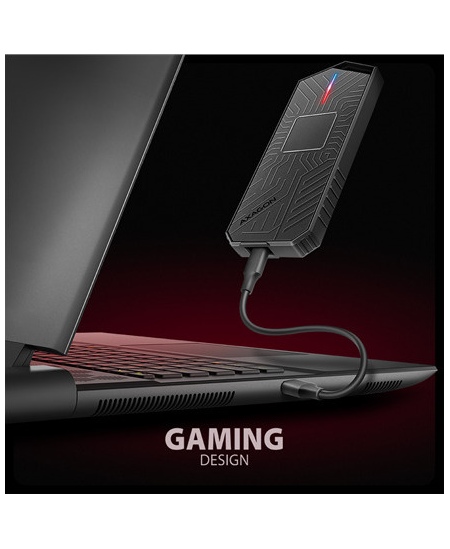 AXAGON USB-C 10Gbps - M.2 NVMe and SATA SSD GAME M.2 box | EEM2-GAM