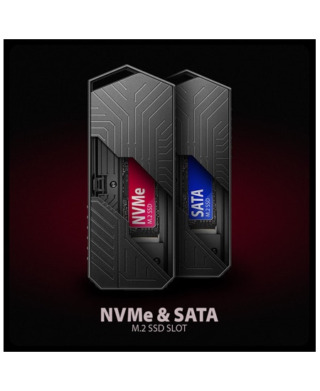 AXAGON USB-C 10Gbps - M.2 NVMe and SATA SSD GAME M.2 box | EEM2-GAM