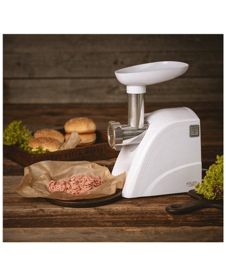 Adler AD 4803 Meat mincer, Power 800W, Bowl, Middle size sieve, Mince sieve, Poppy sieve, Plunger, Sausage filler | Adler