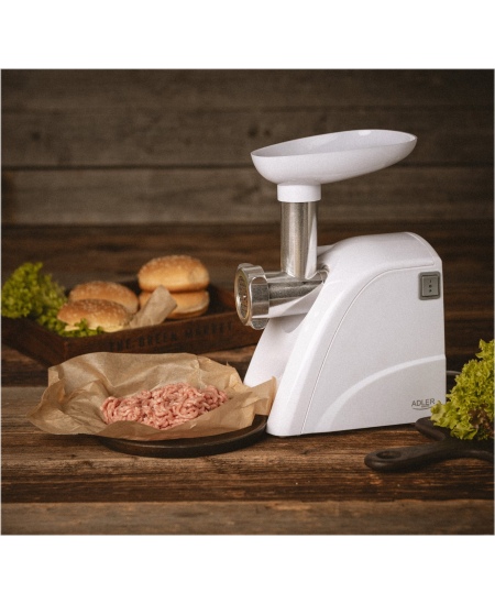 Adler AD 4803 Meat mincer, Power 800W, Bowl, Middle size sieve, Mince sieve, Poppy sieve, Plunger, Sausage filler | Adler