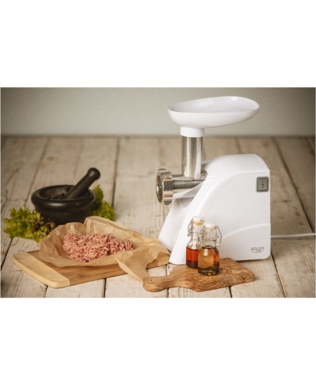 Adler AD 4803 Meat mincer, Power 800W, Bowl, Middle size sieve, Mince sieve, Poppy sieve, Plunger, Sausage filler | Adler
