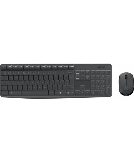 Logitech | MK235 | Keyboard and Mouse Set | Wireless | Mouse included | Batteries included | US | Black | 475 g