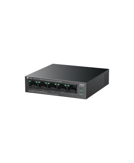 TP-LINK | 5-Port 10/100Mbps Switch with 4-Port PoE | LS105LP | Unmanaged | Desktop