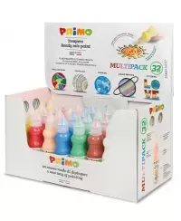 Guašas buteliukuose PRIMO, 8 spalvos po 50 ml, 32 vnt.