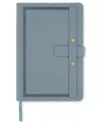 Užrašų knygelė SCRIBO, A5, langeliai, eko odos, melsva