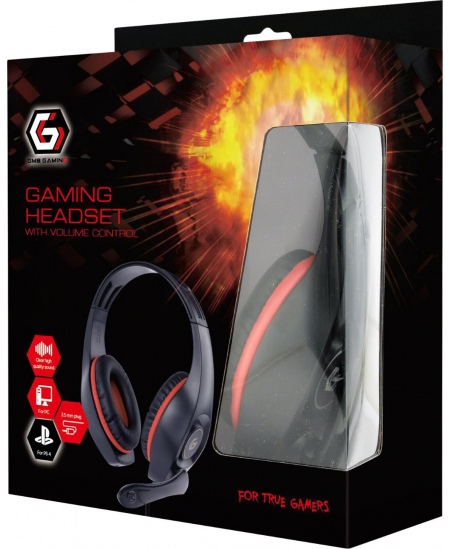 Gembird | Gaming headset with volume control | GHS-05-R | Built-in microphone | 3.5 mm 4-pin | Red/Black | Wired | Over-Ear