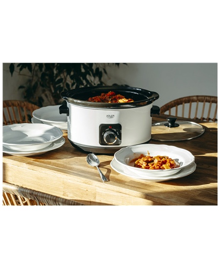 Adler | Slow Cooker | AD 6413w | 290 W | 5.8 L | Number of programs 3 | White