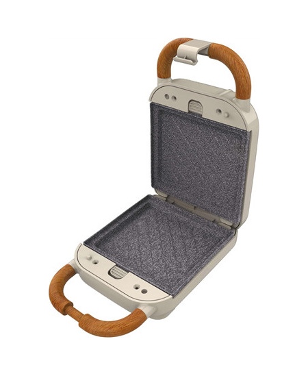 Cecotec Sandwich Maker | Rock'nToast Retro One Beige | 700 W | Number of plates 3 | Beige