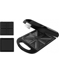 Cecotec Sandwich Maker | Rock'nToast Family 3in1 | 1500 W | Number of plates 3 | Black