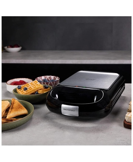 Cecotec Sandwich Maker | Rock'nToast Family 3in1 | 1500 W | Number of plates 3 | Black