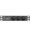 Lanberg Power Distribution Unit (PDU) 10" 1U 16A 2m 3x French Outlets | PDU-03E-0200-BK