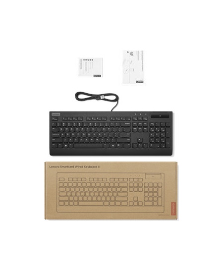 Lenovo Smartcard II | Keyboard | Wired | Estonian | Black | USB-A | Plunger type switch