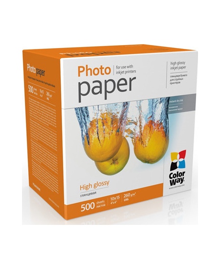 ColorWay Photo Paper PG2605004R Glossy, White, 10 x 15 cm, 260 g/m²