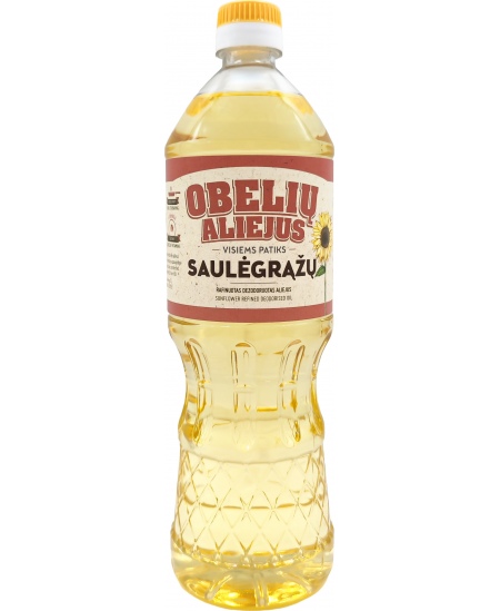 Saulėgrąžų aliejus OBELIŲ, rafinuotas, 0,9l