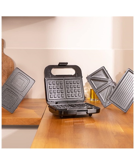 Cecotec Sandwich Maker | Rock’nToast 4in1 | 1000 W | Number of plates 4 | Black