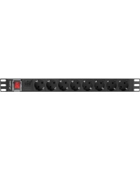 Lanberg Power Distribution unit (PDU) 19" 1U 16A 2m 8X Schuko oulets | PDU-08F-0200-BK