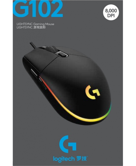 Logitech | Gaming Mouse | G102 LIGHTSYNC | Wired | USB | Black