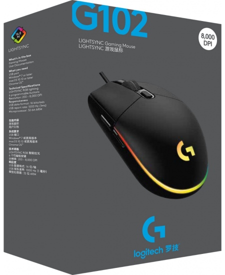 Logitech | Gaming Mouse | G102 LIGHTSYNC | Wired | USB | Black