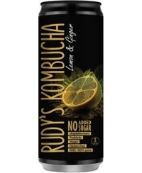 Gaivusis arbatos gėrimas RUDY'S Kombucha, citrinų ir imbierų skonio, 0,33 l, skardinė D