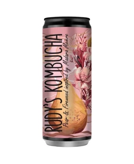 Gaivusis arbatos gėrimas RUDY'S Kombucha, kriaušių ir gauromečių skonio, 0,33 l, skardinė D