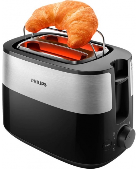 Philips | Toaster | HD2516/90 Daily Collection | Power 830 W | Number of slots 2 | Housing material Plastic | Black