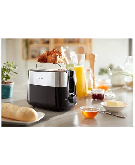 Philips | Toaster | HD2516/90 Daily Collection | Power 830 W | Number of slots 2 | Housing material Plastic | Black