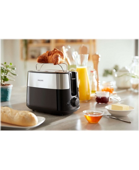 Philips | Toaster | HD2516/90 Daily Collection | Power 830 W | Number of slots 2 | Housing material Plastic | Black