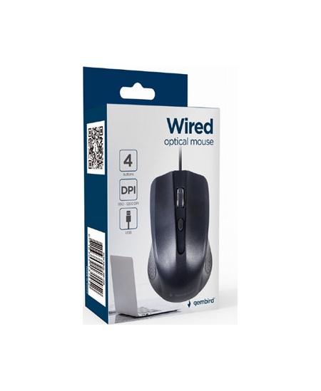 Gembird Optical Mouse | MUS-4B-01L | Wired | USB | Black