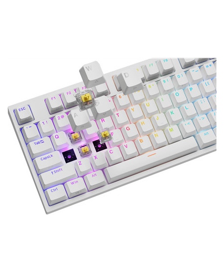 Genesis Thor 404 | Mechanical Gaming Keyboard | Wired | US | White | USB | Gateron Yellow Pro