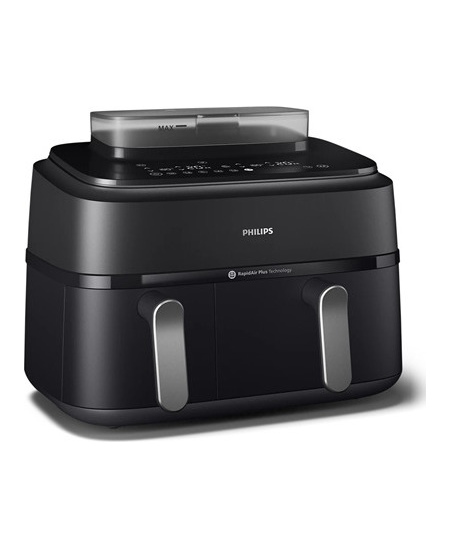 Philips | Dual Basket Airfryer | NA551/00 5000 Series | Power 2750 W | Capacity 9 L | RapidAir Plus and Air Steam | Black