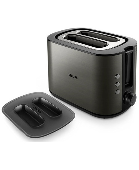 Philips Toaster | HD2651/80 Viva Collection | Power 1050 W | Number of slots 2 | Housing material Metal | Black