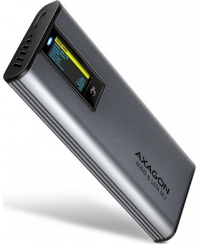 AXAGON External USB-C 10Gbps metal box with info display for M.2 NVMe and SATA SSD | EEM2-SD2
