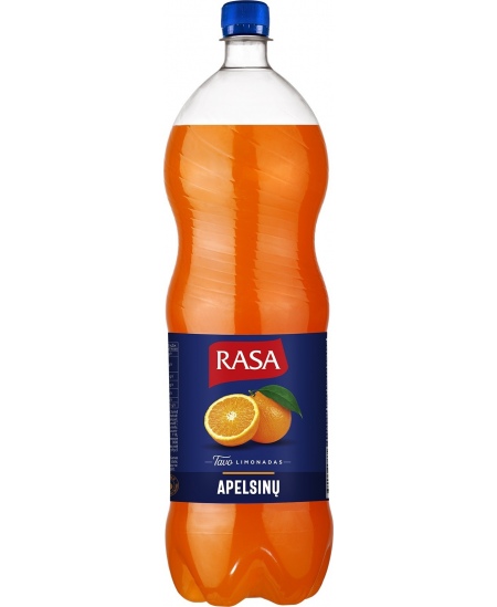 Gazuotas gaivusis gėrimas RASA, apelsinų skonio, 2 l D