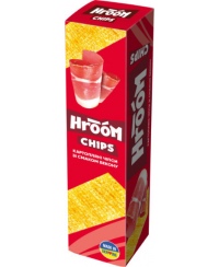 Bulvių traškučiai HROOM, jusotelėmis, šoninės skonio, 50 g