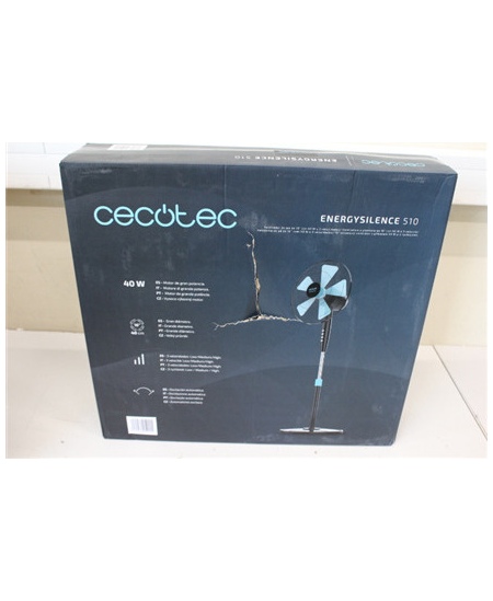 SALE OUT. Cecotec EnergySilence 510 Stand fan | Cecotec EnergySilence 510 | Stand Fan | DAMAGED PACKAGING | Diameter 40 cm | Num
