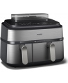 Philips Dual Basket Airfryer | NA555/00 5000 series | Power 2750 W | Capacity 9 L | RapidAir Plus | Silver