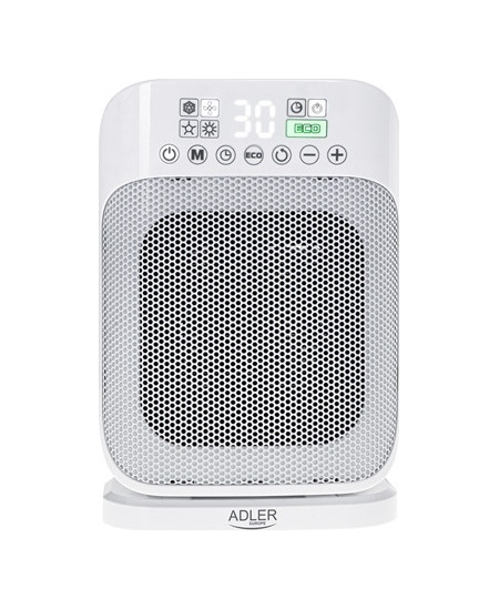 Adler Heater with Remote Control AD 7727 Ceramic, 1500 W, Number of power levels 2, Suitable for rooms up to 15 m², White