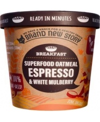 Greitai paruošiama avižinė košė su espresso kava ir baltuoju šilkmedžiu, 70 g