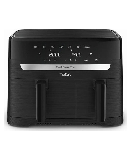 TEFAL Dual Easy Fry Essential Airfryer | EY901N | Power 2700 W | Capacity 8.3 L | Black