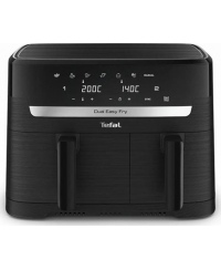 TEFAL Dual Easy Fry Essential Airfryer | EY901N | Power 2700 W | Capacity 8.3 L | Black