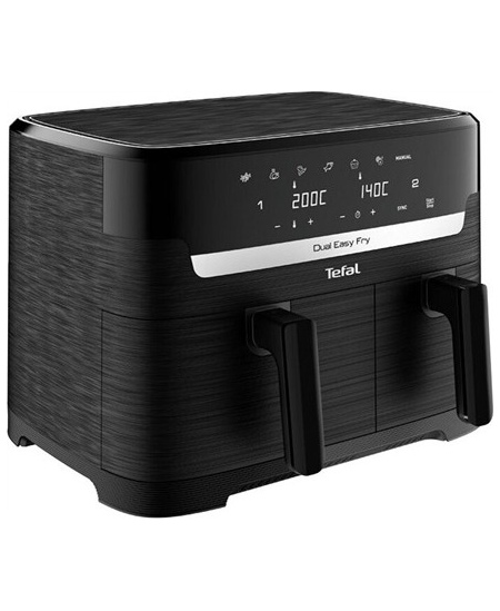 TEFAL Dual Easy Fry Essential Airfryer | EY901N | Power 2700 W | Capacity 8.3 L | Black