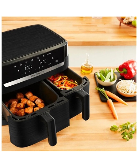 TEFAL Dual Easy Fry Essential Airfryer | EY901N | Power 2700 W | Capacity 8.3 L | Black