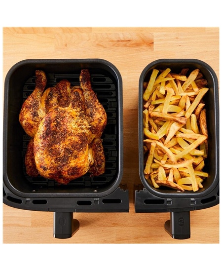 TEFAL Dual Easy Fry Essential Airfryer | EY901N | Power 2700 W | Capacity 8.3 L | Black