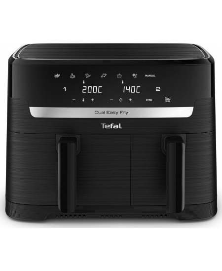 TEFAL Dual Easy Fry Essential Airfryer | EY901N | Power 2700 W | Capacity 8.3 L | Black
