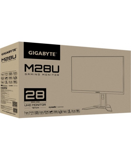 Gigabyte Gaming Monitor M28U-EK 28 ", UHD, 3840 x 2160 pixels, 1 x Audio Out, 144 Hz, HDMI ports quantity 2